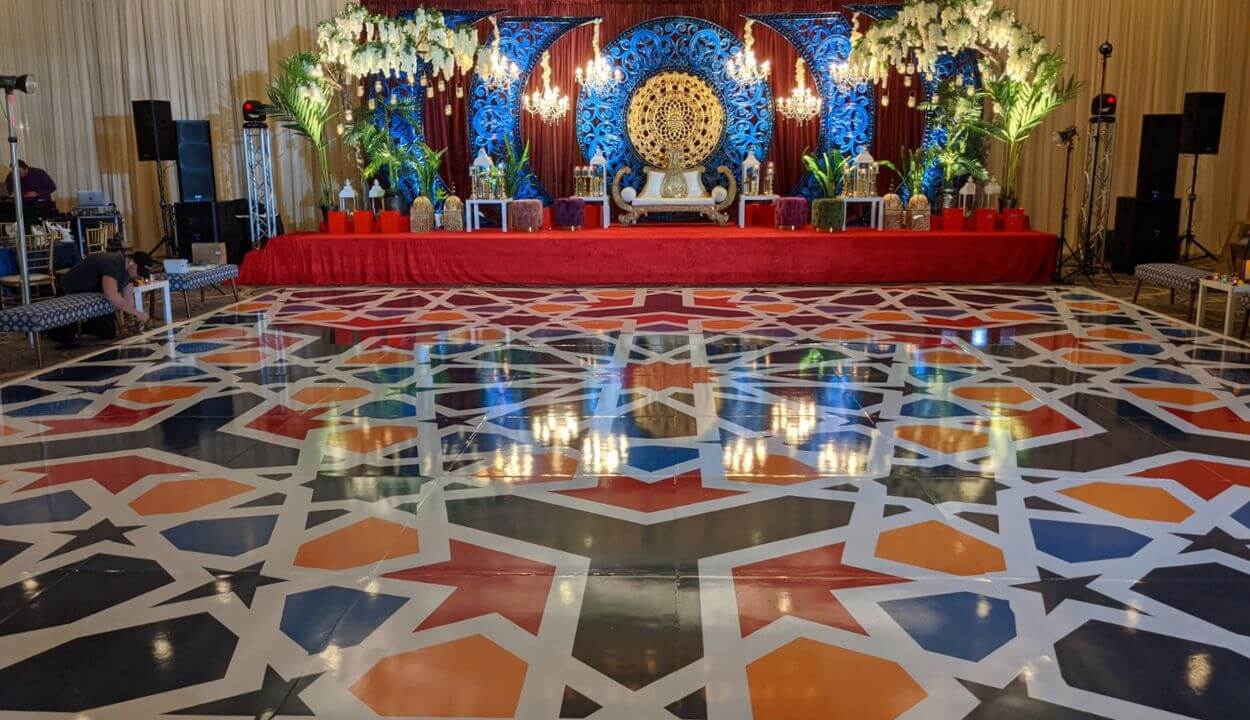 colorful Dance Floor Wrap in Columbus Ohio