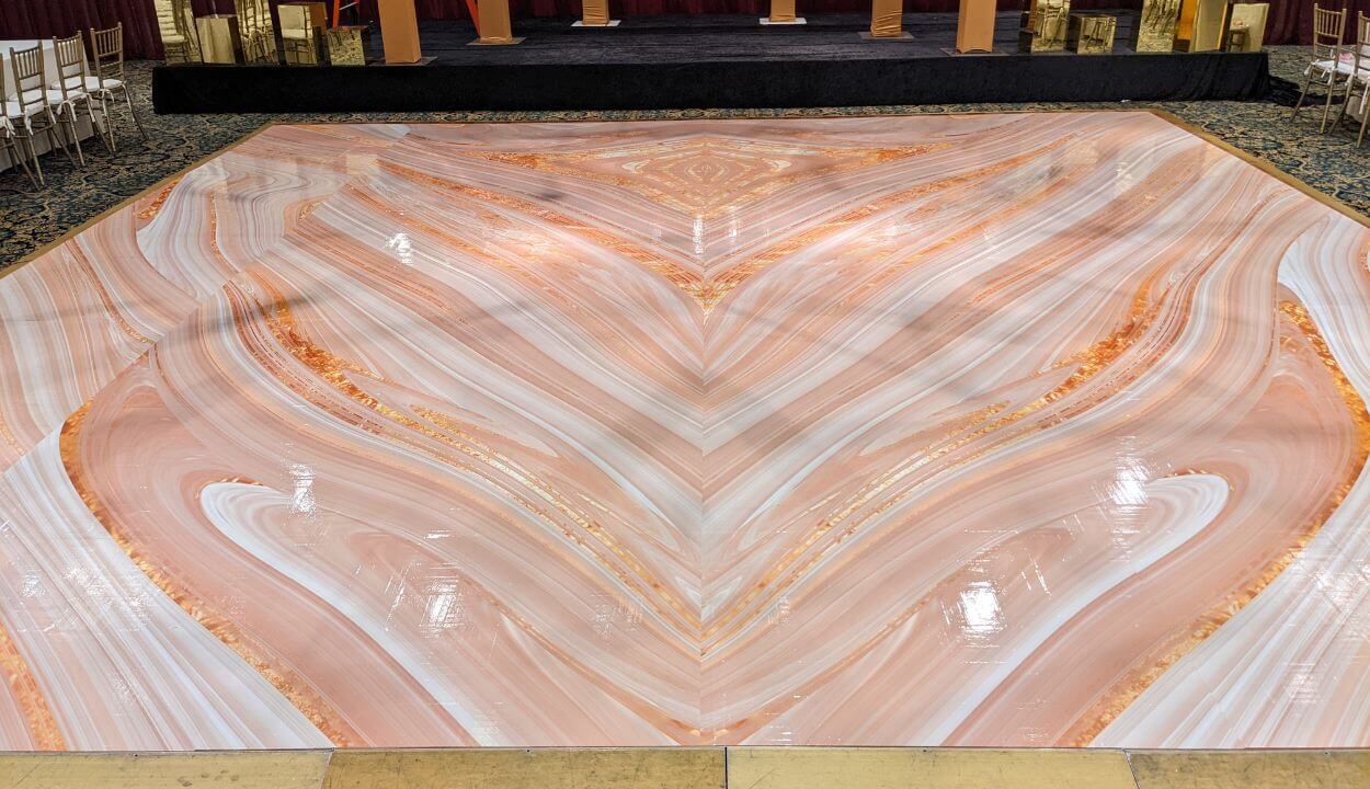 Pink Marble Floor Wrap in Columbus Ohio