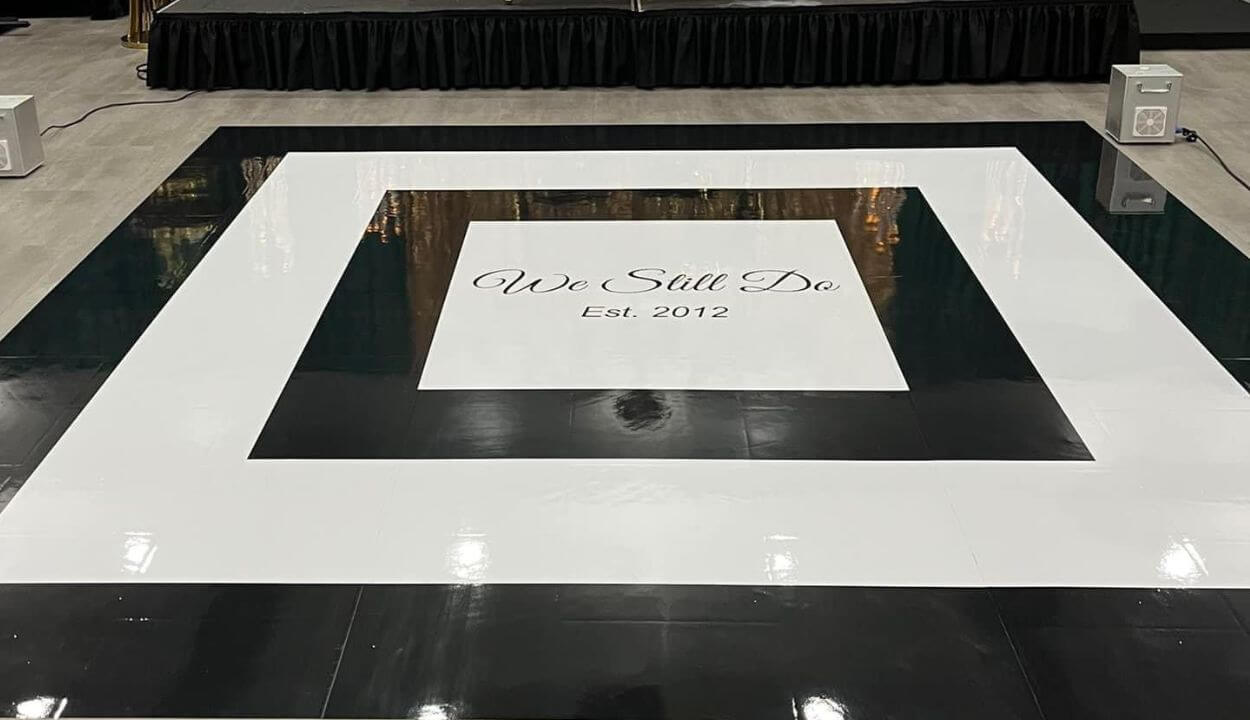 Vow Renewal Dance Floor Wrap in Columbus Ohio