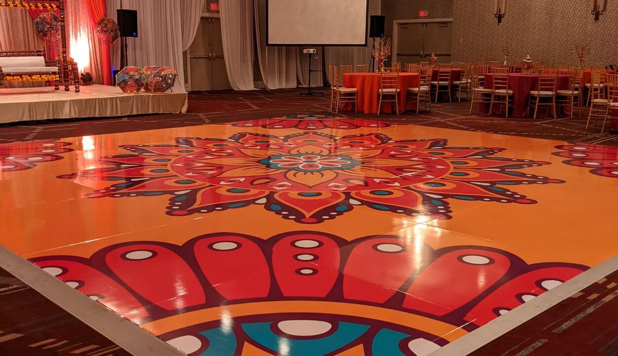 Wedding Mandala Dance Floor Wrap in Columbus Ohio