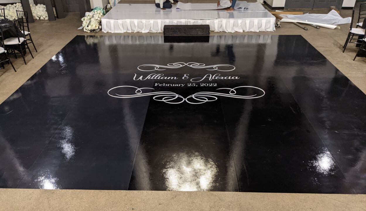 Wedding Name Dance Floor Wrap in Columbus Ohio